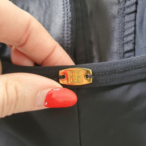 Amoressa Swimsuit Womens 8 One Piece Plunge Mesh Panel Adjustable Straps Bathing - Picture 6 of 10